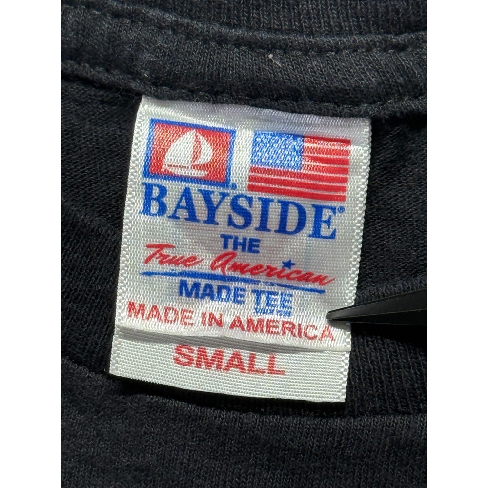 VTG Bayside The True American Made Tee Shirt Mens Small Black United States Navy - Picture 3 of 8